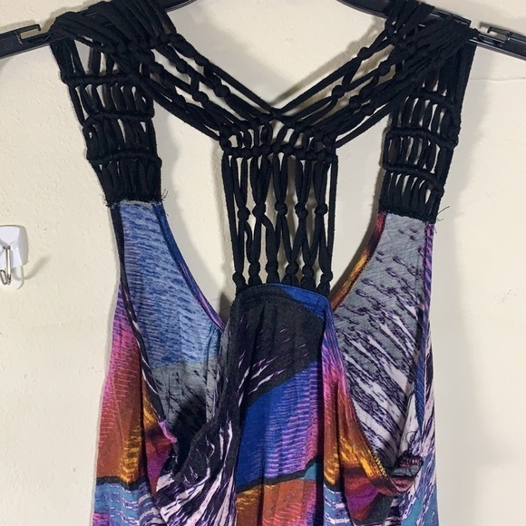 Lush racer back tank with black macrame straps S/M - Picture 6 of 6